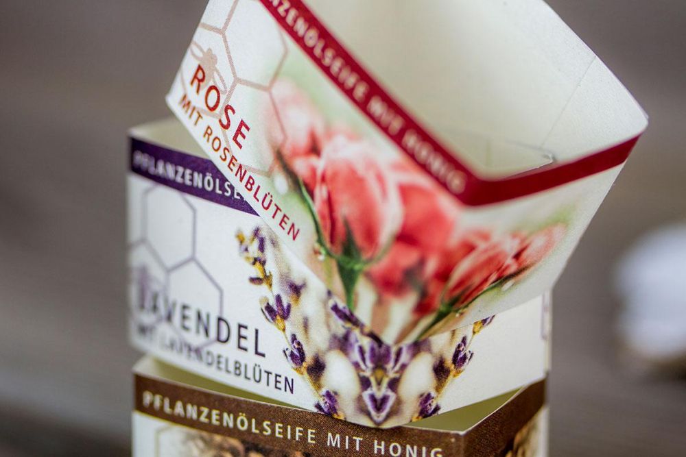 Banderole für Rosen und Lavendelseife