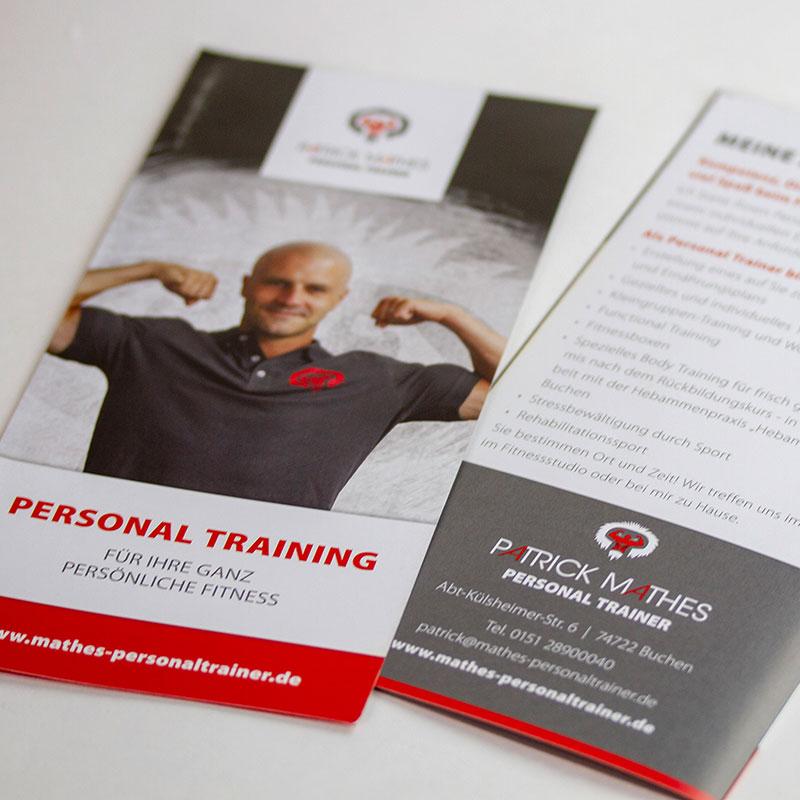 Ein Flyer für das Personal Training