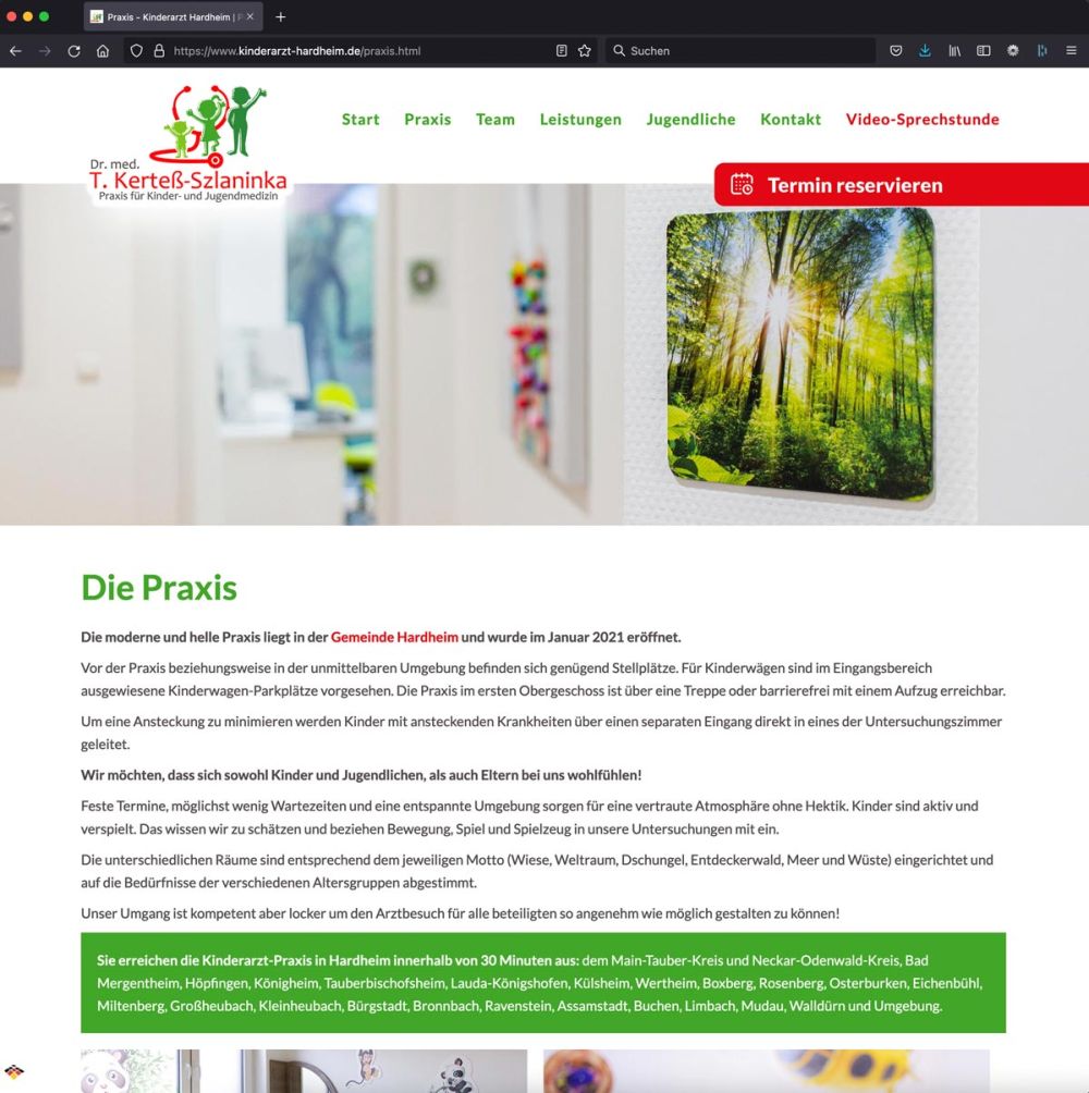 Über die Praxis der Kinderärztin Hardheim