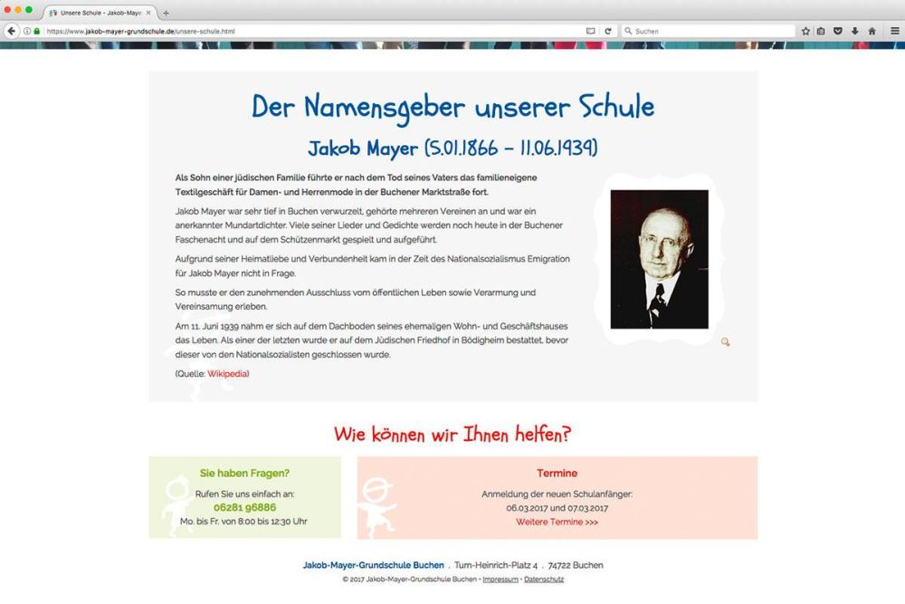 Der Namensgeber der Jaob Mayer Grundschule