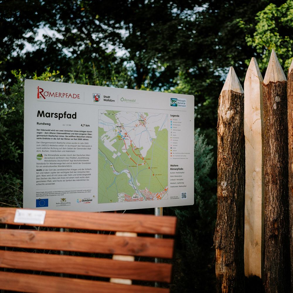 Schild am Marspfad - Römerpfad