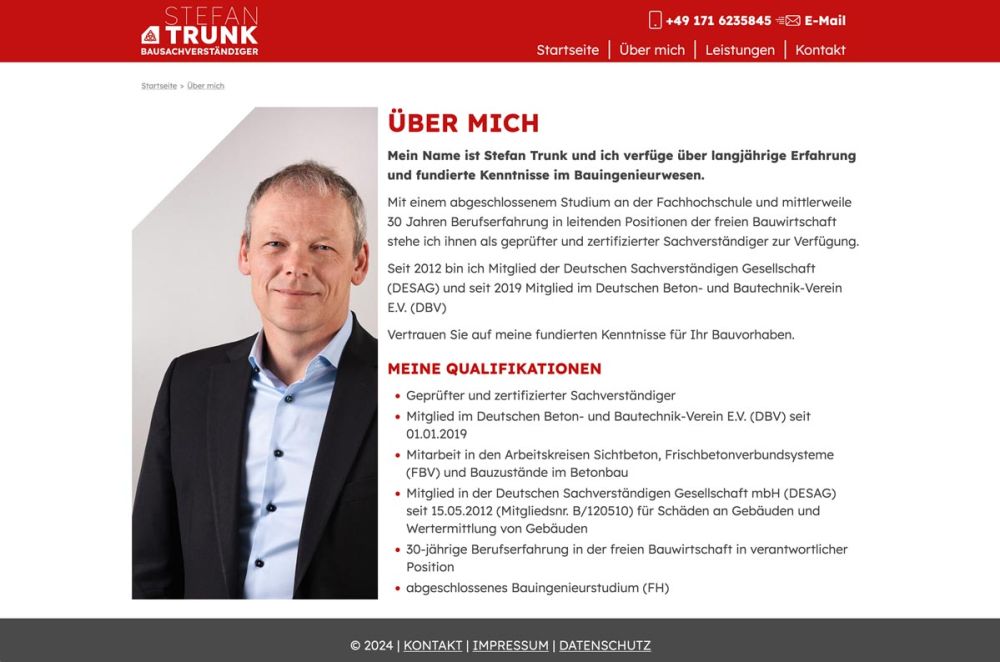 Screenshot Über mich