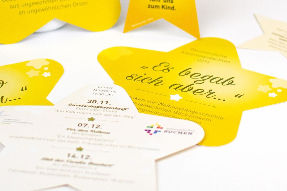 Andachtsflyer in Sternform