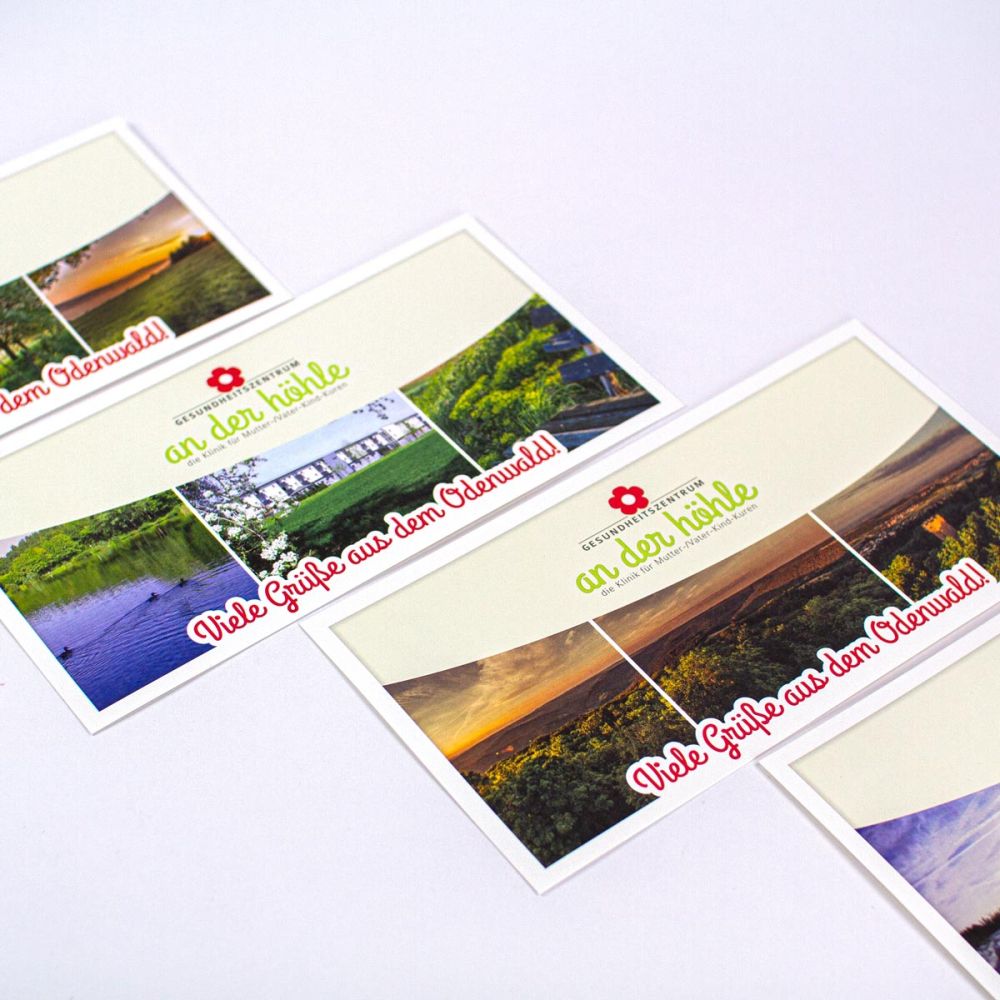 Postkarten für das Gesundheitszentrum an der Höhle