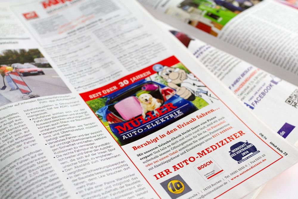 Anderes Design einer Werbeanzeige