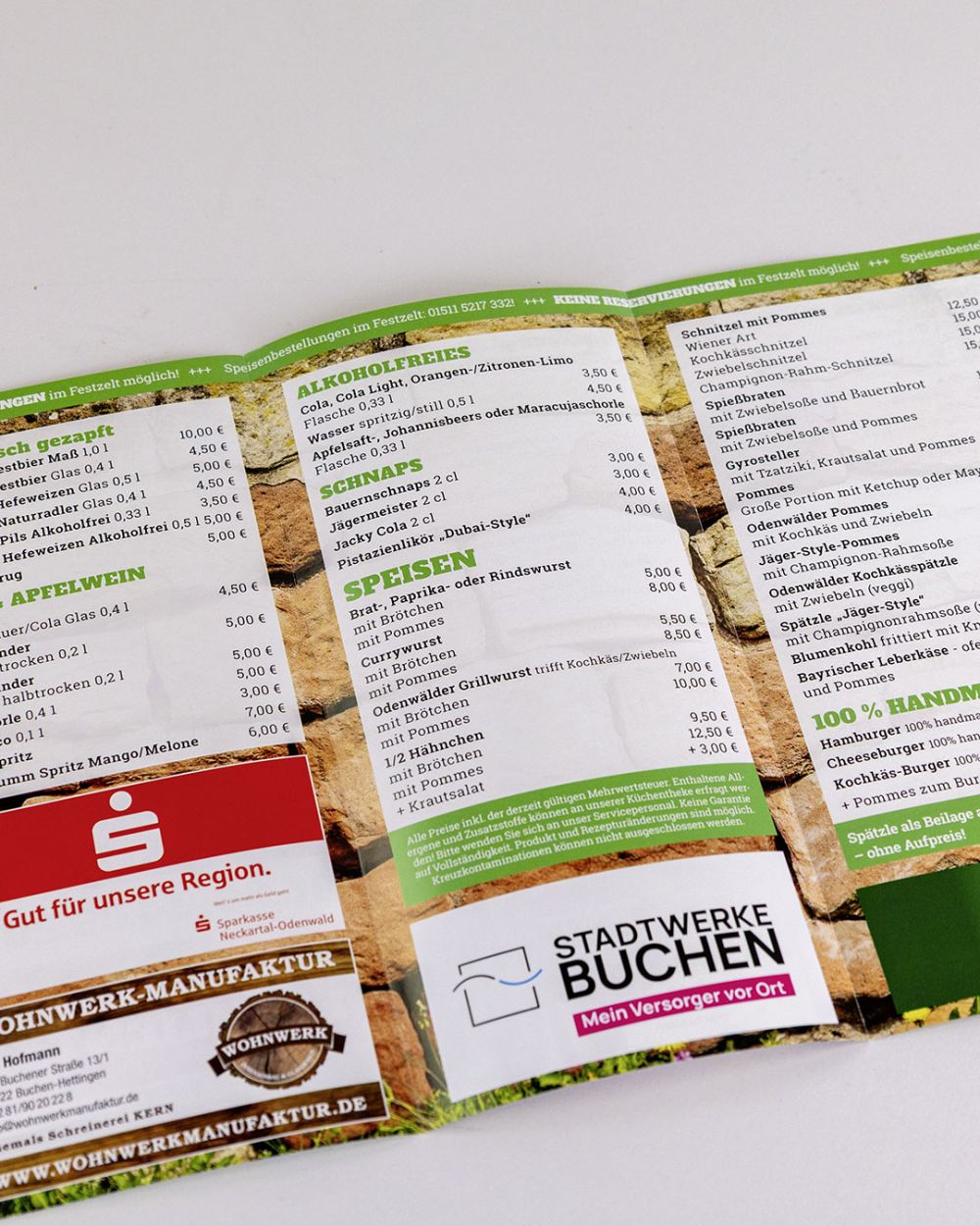 Schützenmarkt Flyer 2025 aufgeklappt