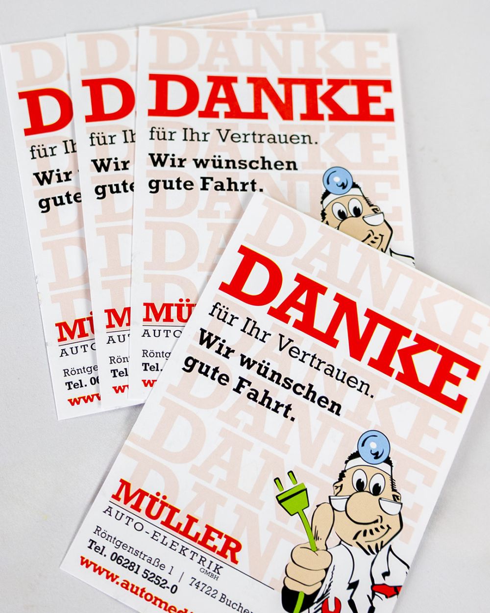 DANKE Karten gestapelt