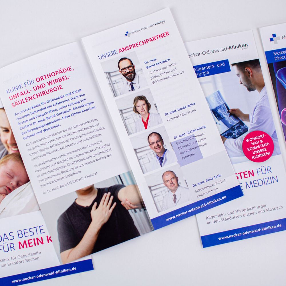 Inhalt eines Flyers der Neckar-Odenwald-Kliniken