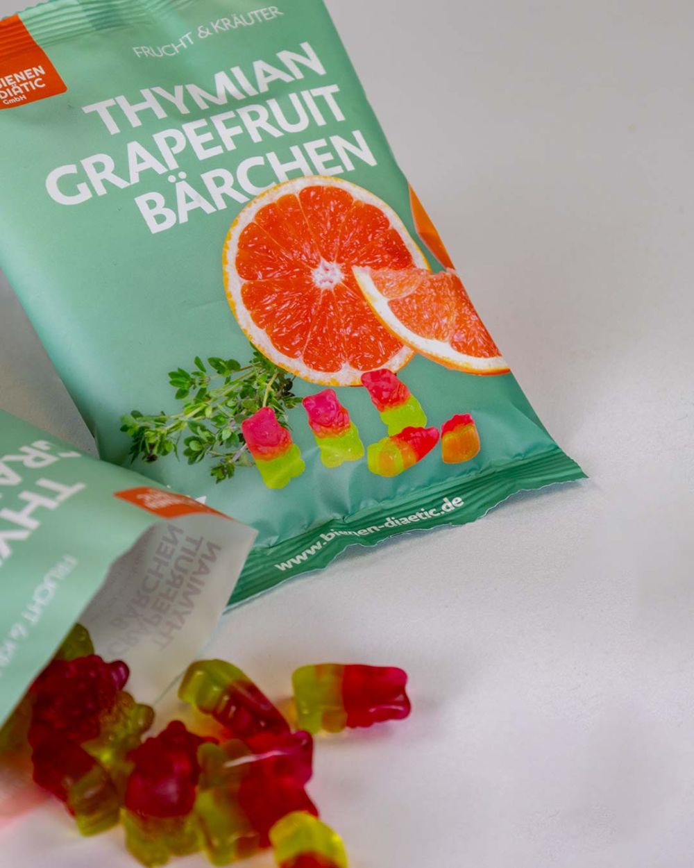 Gumibärchen Tüte in Türkis und Orange