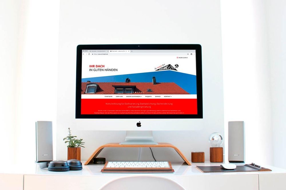 Webseite Johannes Ott auf einem iMac