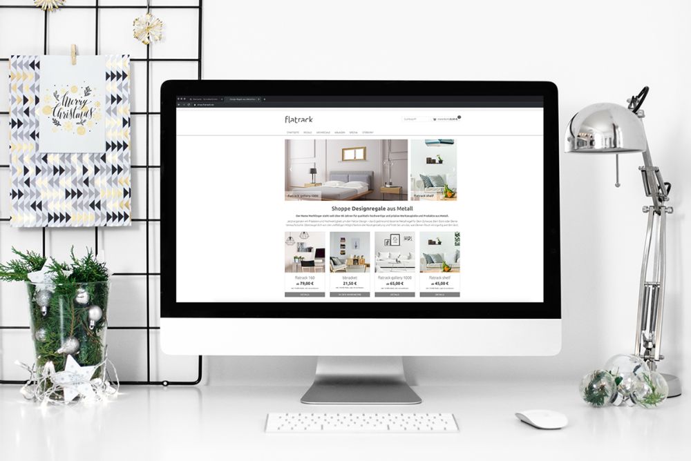 flatrack Onlineshop auf einem iMac