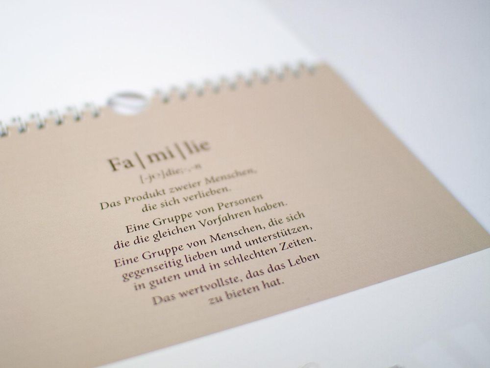 Kalender mit Sprüchen für Residenz Sonneneck