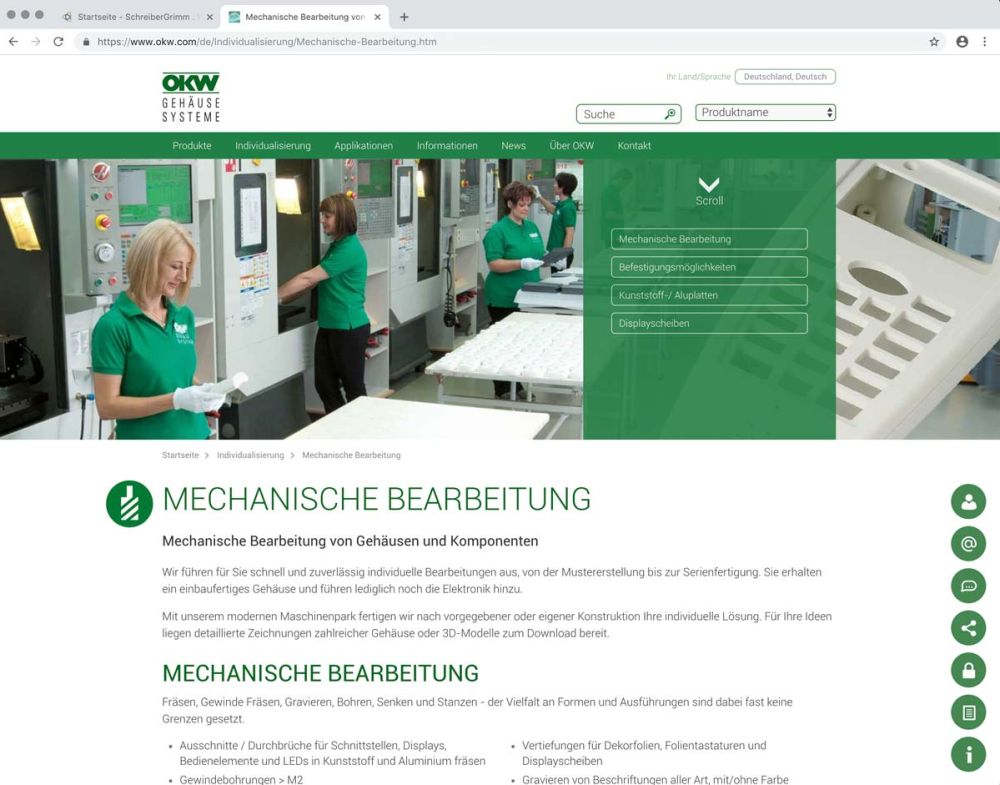 Mechanische Bearbeitung bei OKW
