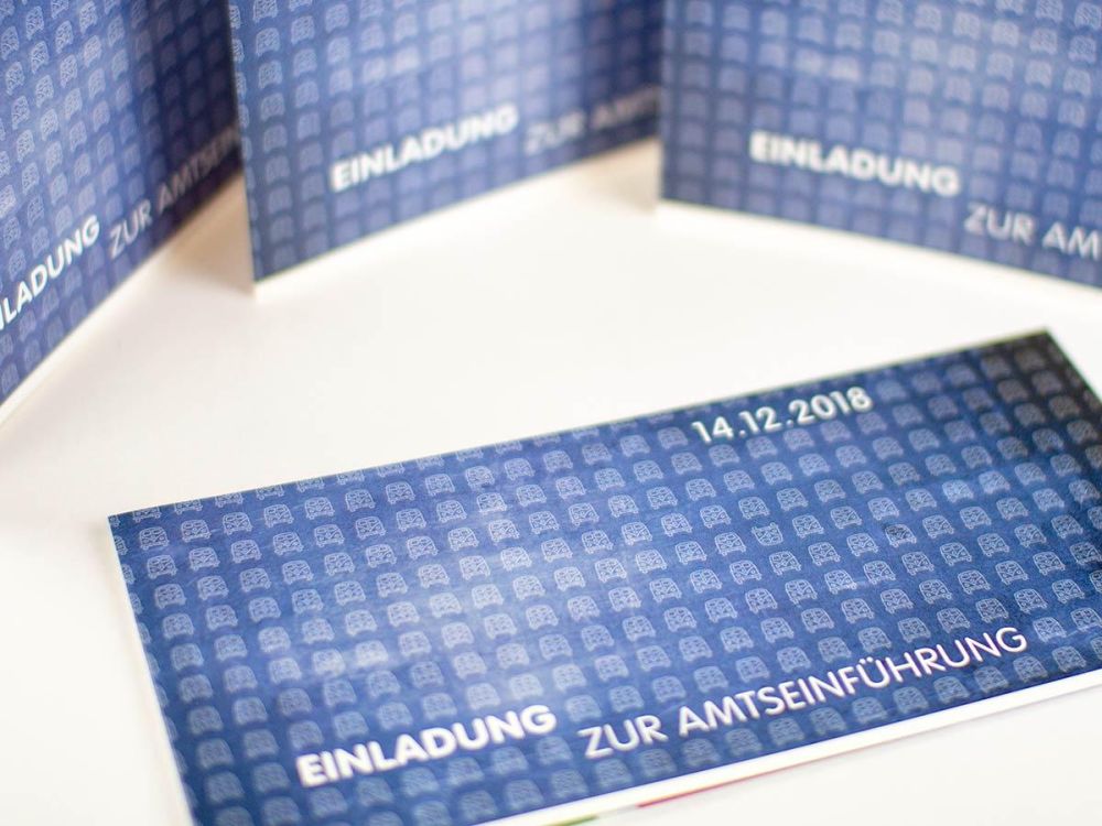 Blaue Rückseite RSO Einladung zur Amtseinführung