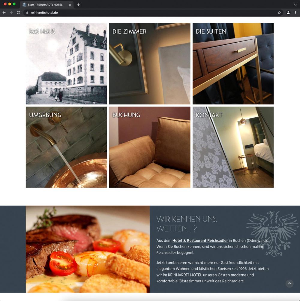 Webseite Reinhardts Hotel Bilder vom Hotel