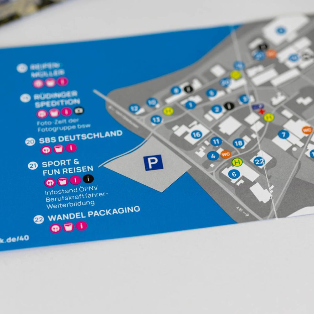 Standort Markierungen im Flyer 