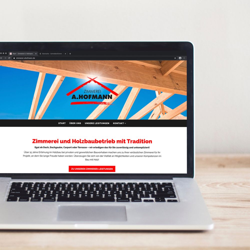 Webseite für die Zimmerei Hofmann
