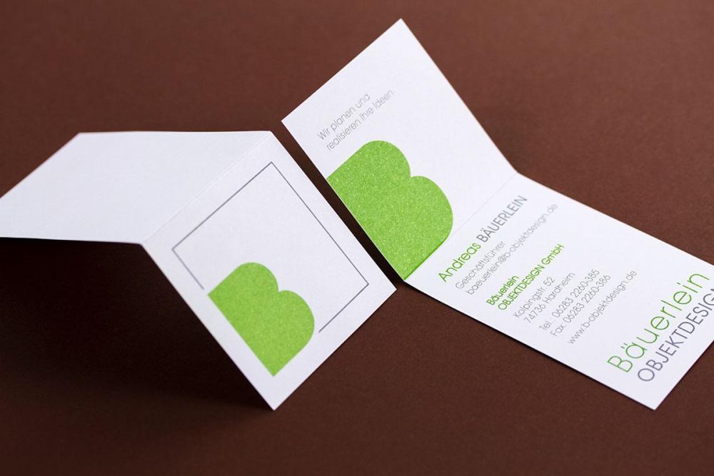 Faltvisitenkarte Bäuerlein Objektdesign