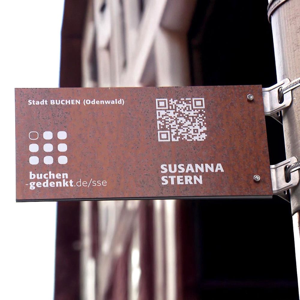 Buchen-gedenkt Schild für Susanna Stern