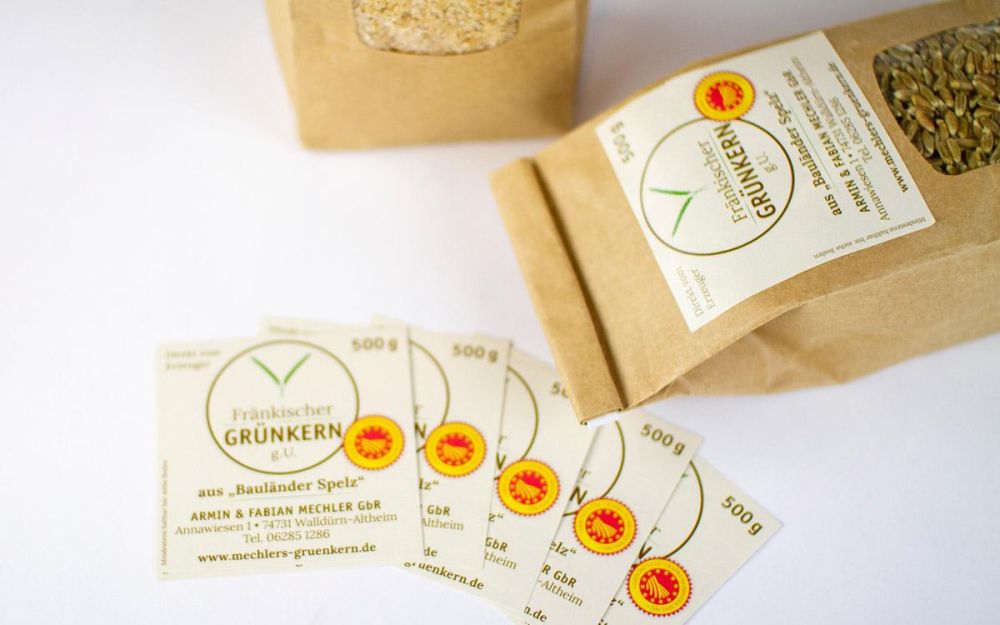 Etiketten für Mechlers Grünkern