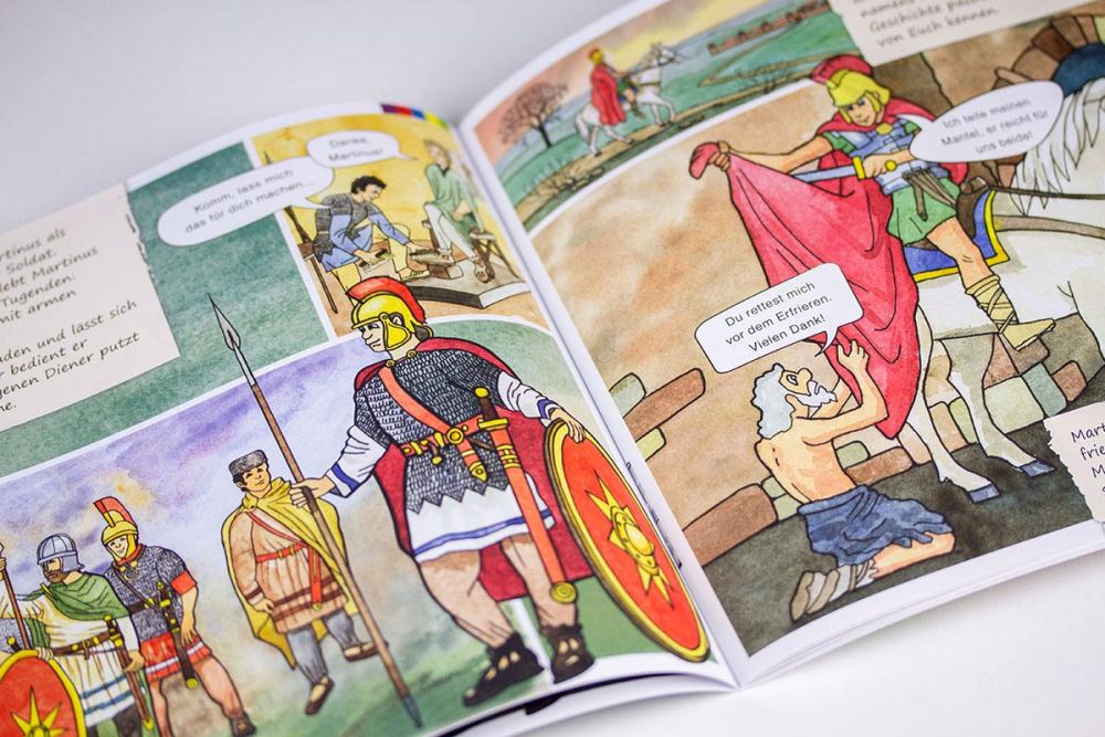 Szenen aus dem Comic zu St. Martin