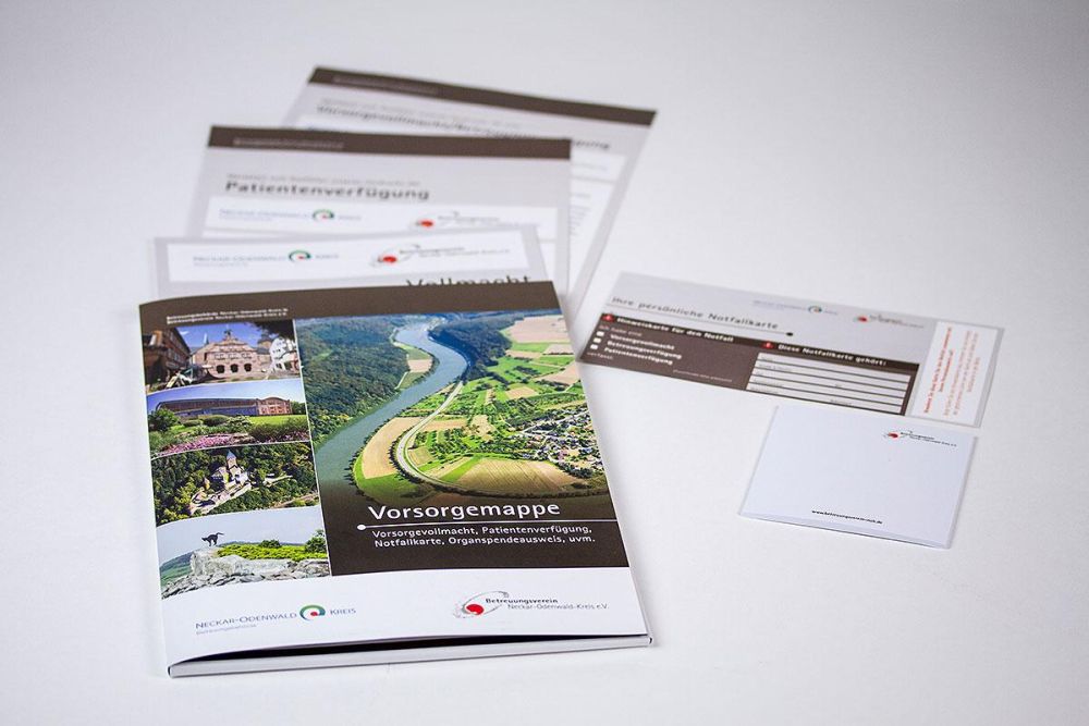 Drucksachen im Corporate Design des Betreuungsvereins Neckar Odenwald Kreis