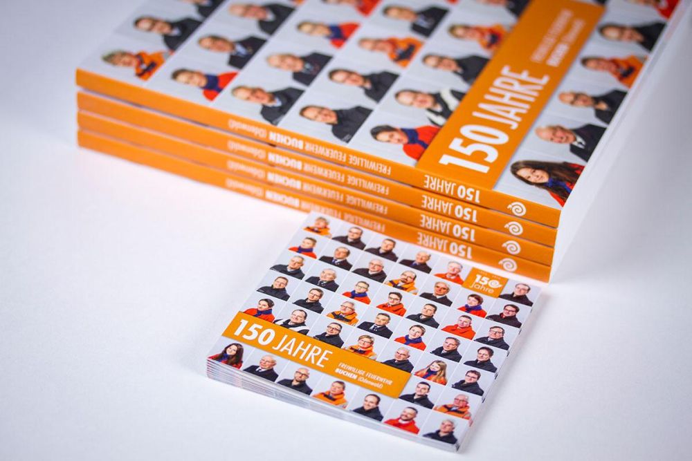 Flyer und Chronik für 150 Jahre Feuerwehr Buchen