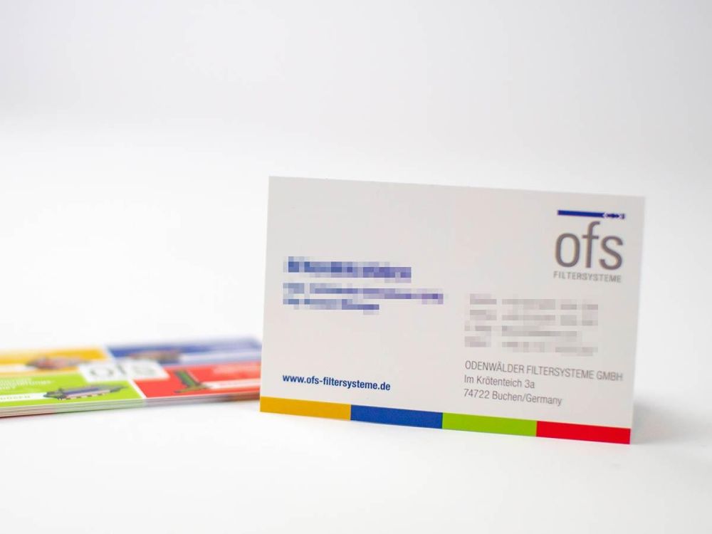 Kontaktdaten auf der ofs Visitenkarte