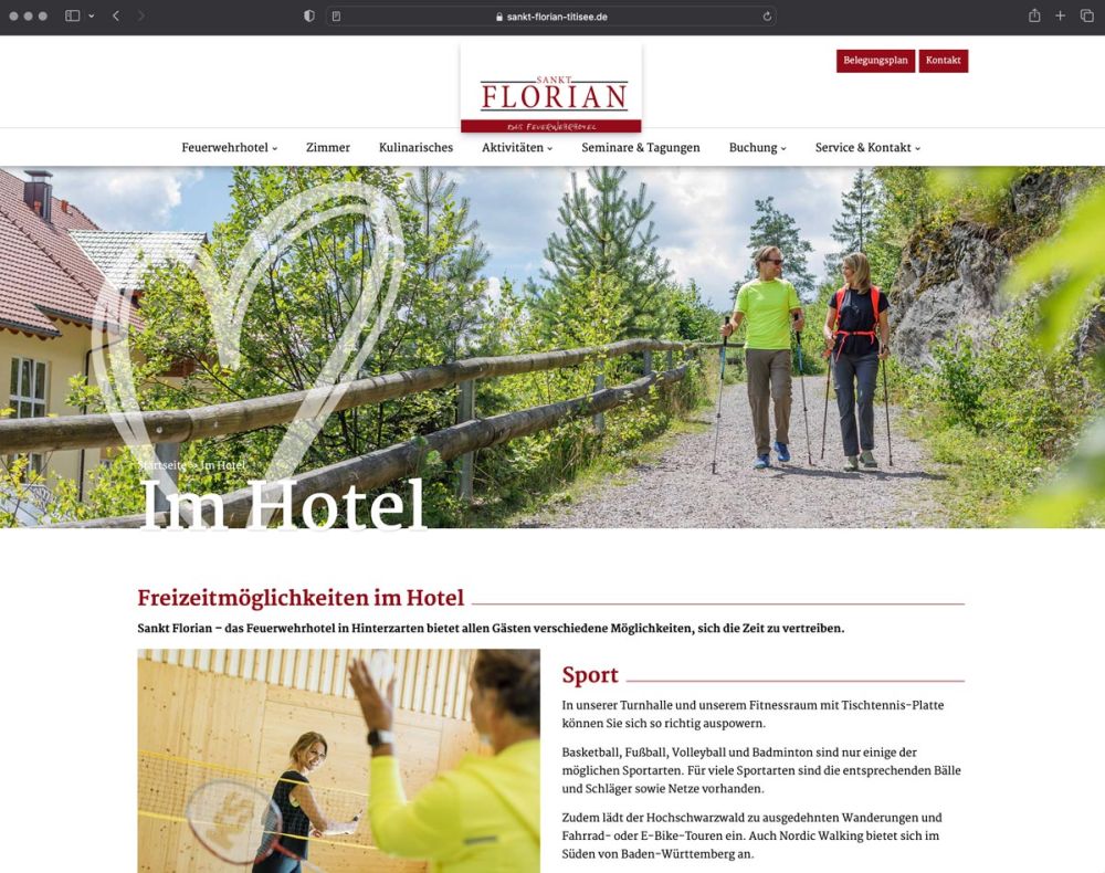 Screenshot Freizeitmöglichkeiten