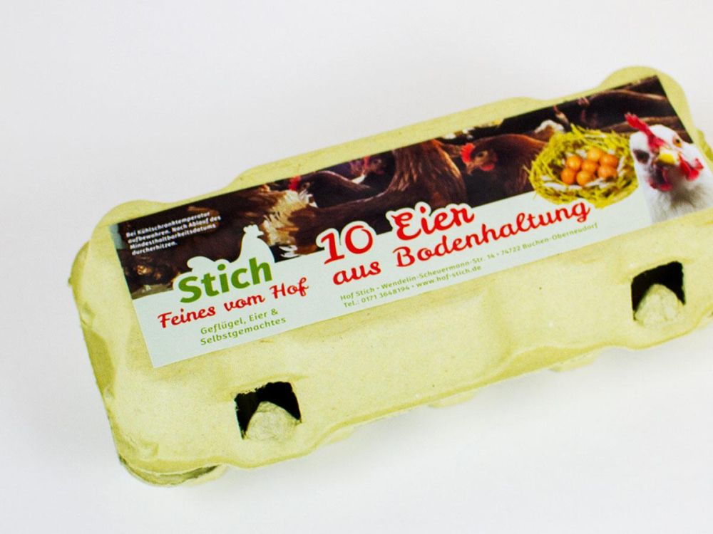 Aufkleber 10er Eierkarton