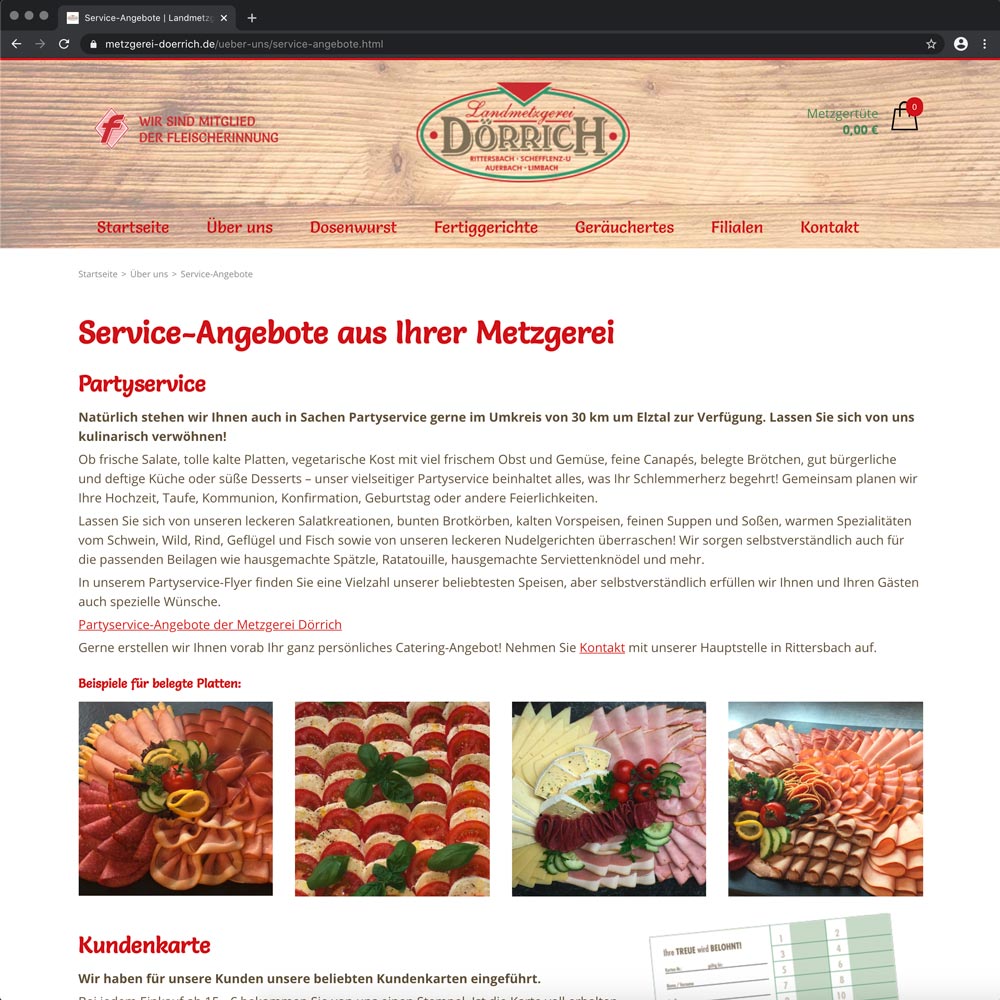 Serviceangebote der Metzgerei Dörrich