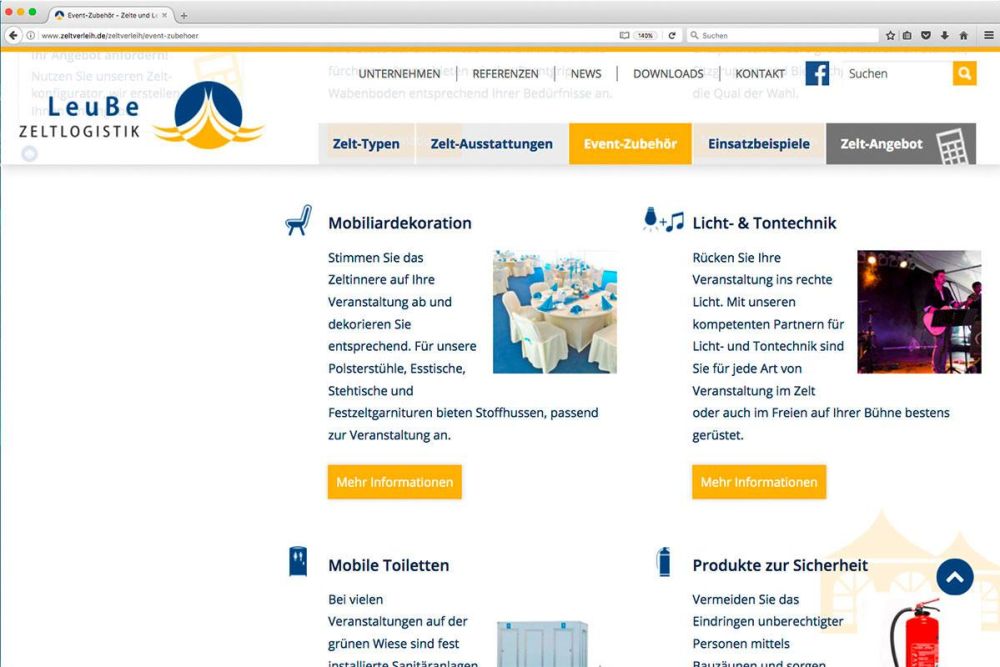 Leistungen für Feierlichkeiten von LEUBE