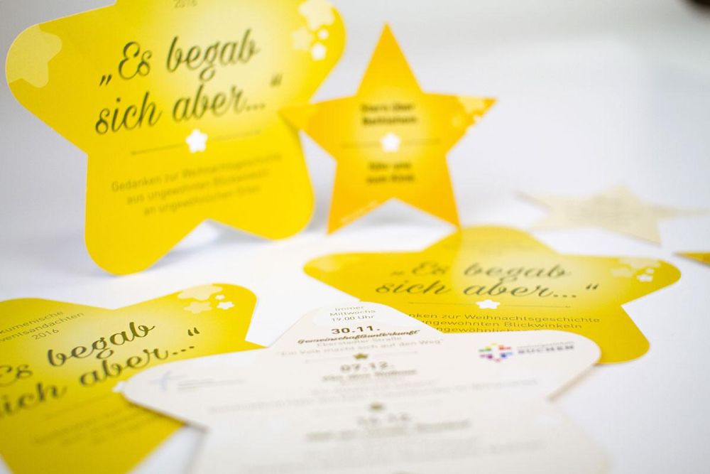 Seelsorgeeinheit Adventsandacht Flyer in Sternform