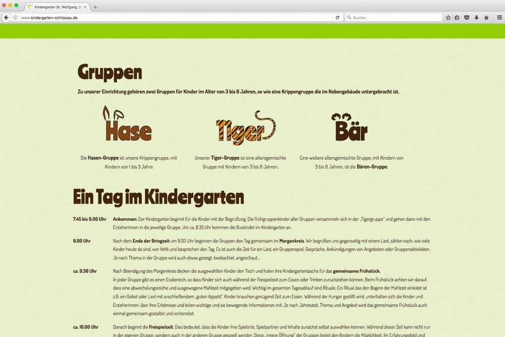 Gruppen im Kindergarten Schlossau