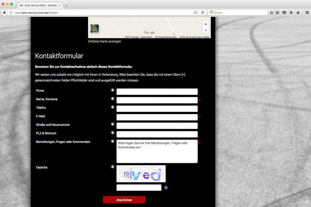 Kontaktformular zu Auto Service Kreis