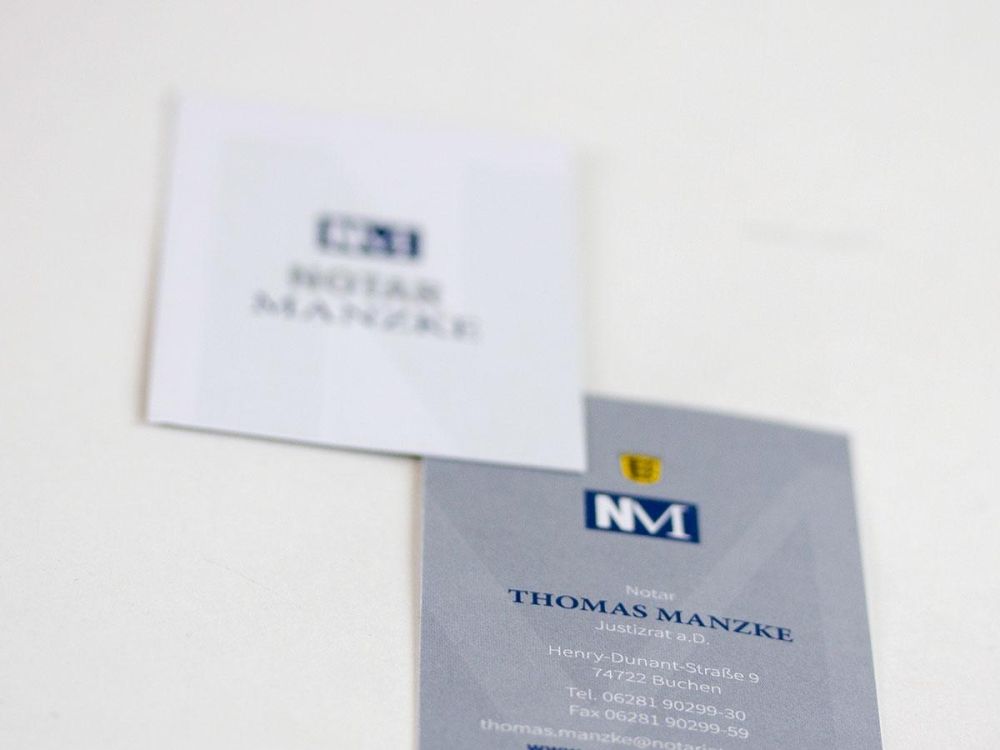 Visitenkarten Notar Manzke