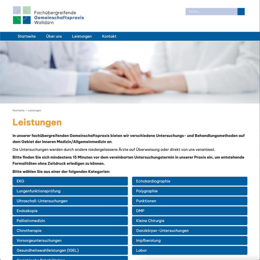 Screenshot Leistungen