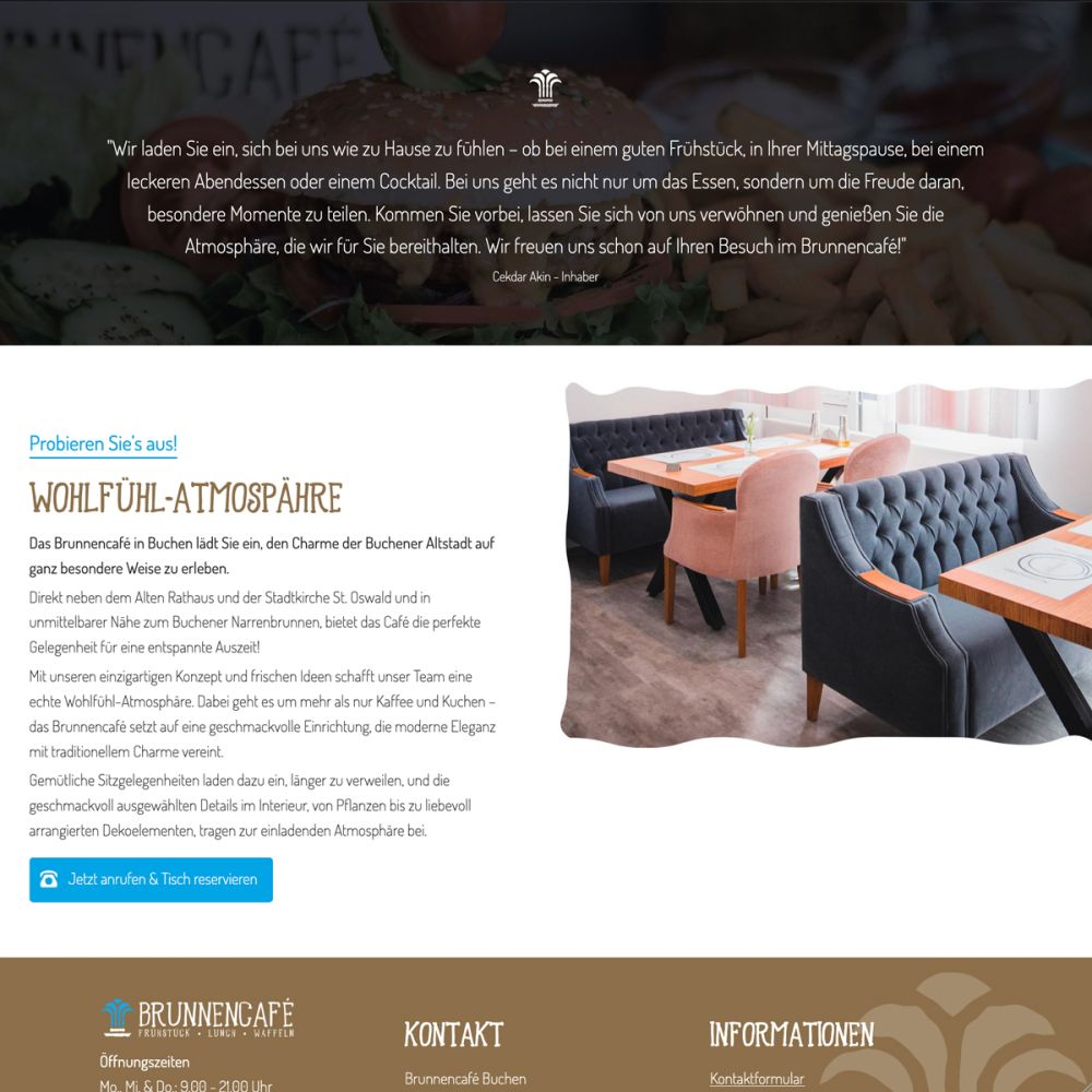 Screenshot von der Webseite