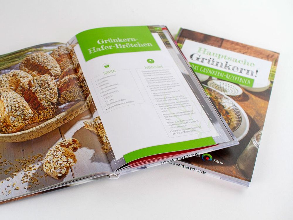 Rezept für Grünkern Hafer Brötchen