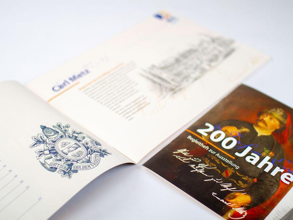 Informationen über Carl Metz im Begleitheft zur Ausstellung