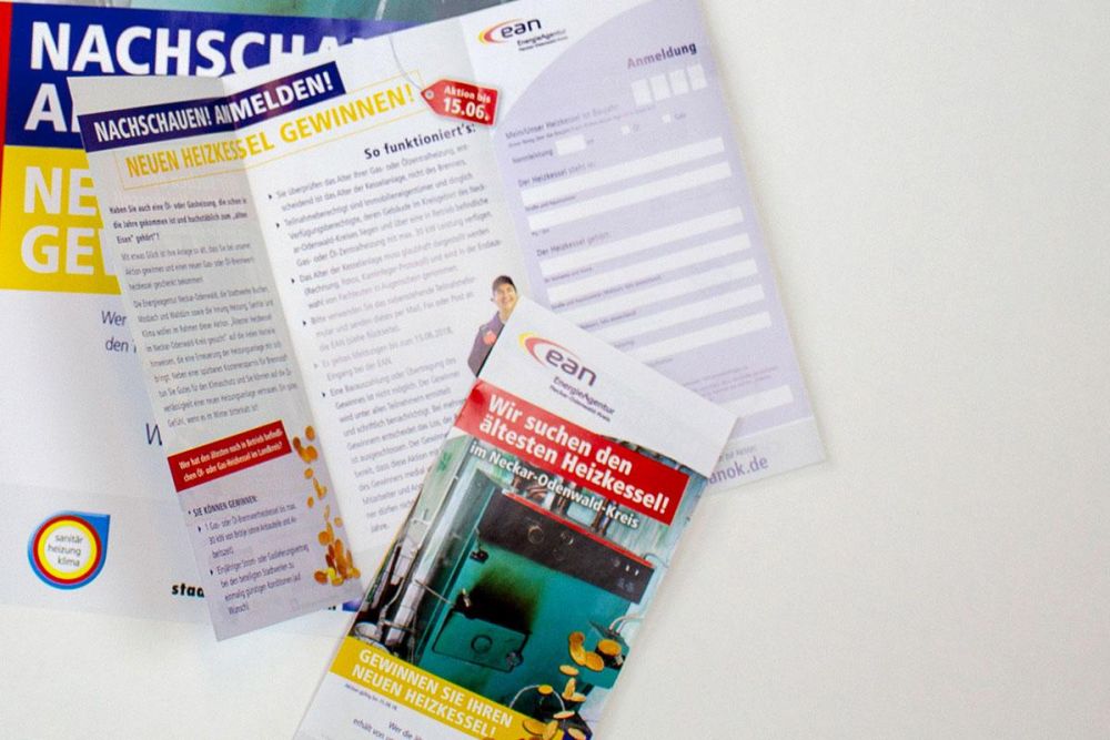 Flyer für die Suche nach dem ältesten Heizkessel