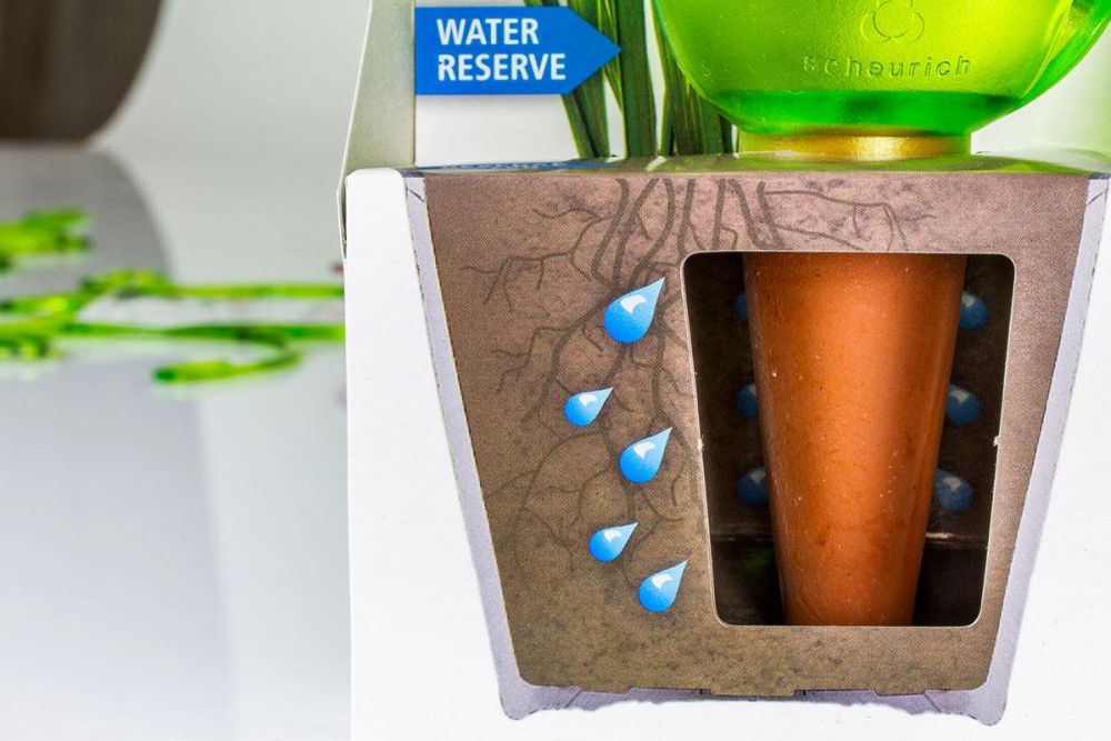 Verpackung zeigt die Bewässerungs funktion auf