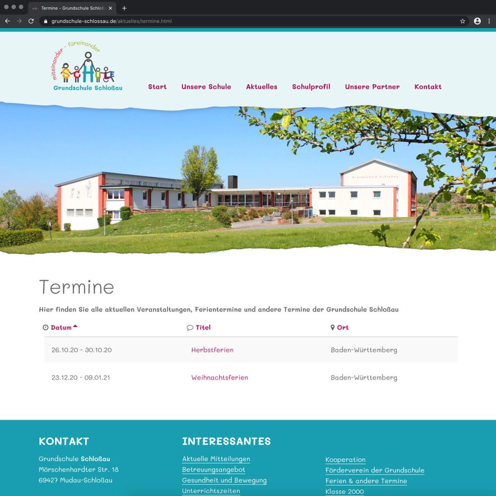 Termine der GS Schlossau