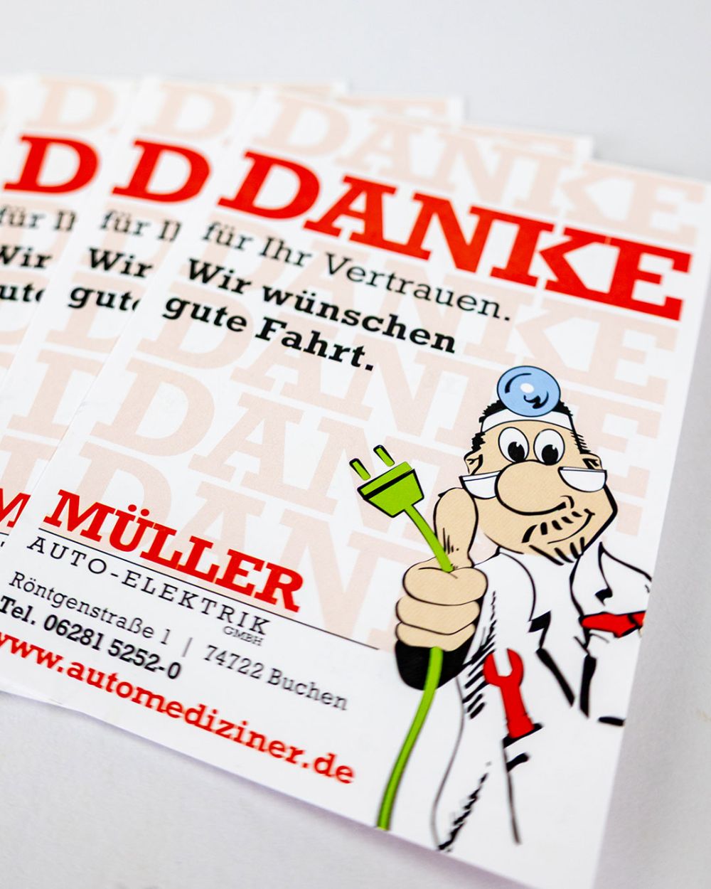 Danke Karte mit Automediziner