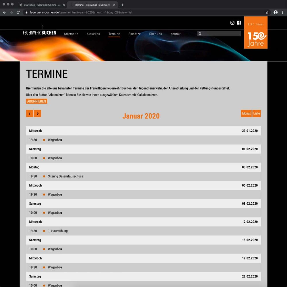 Termine der Feuerwehr Buchen