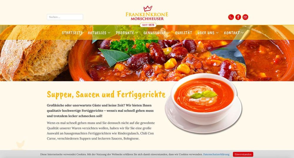 Suppen, Saucen und Fertiggerichte der Frankenkrone Morschheuser