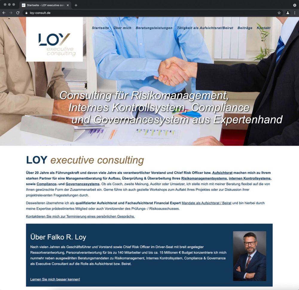 Screenshot Webseite LOY