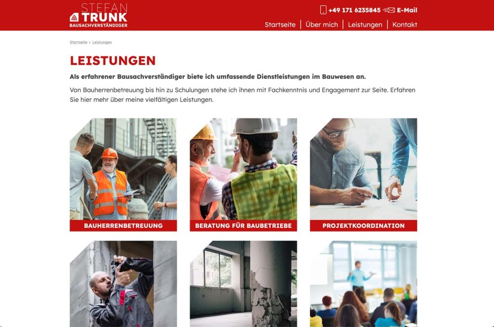 Screenshot Leistungen