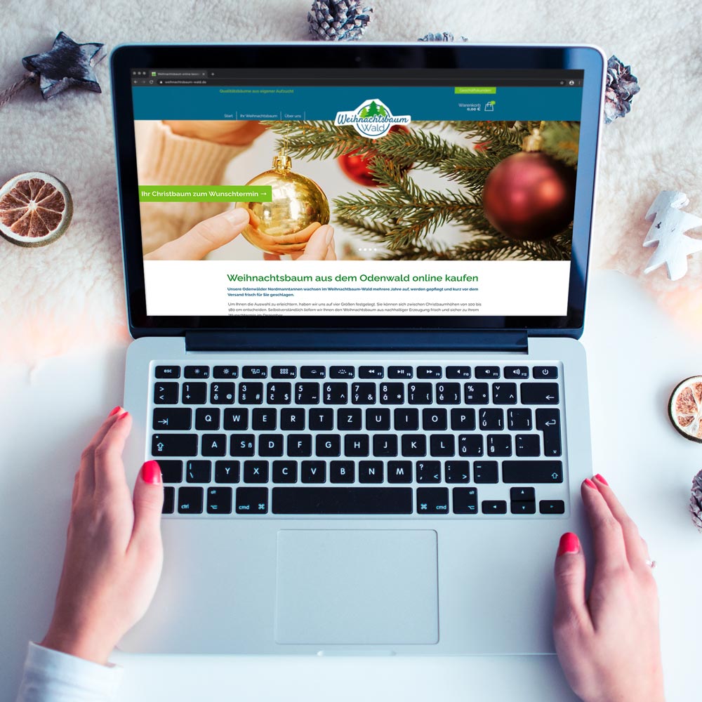 Webseite auf einem Laptop