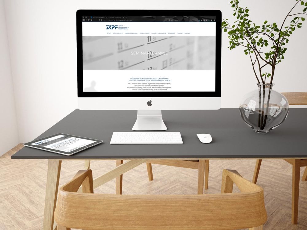 Webseite ZKPF auf einem iMac